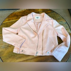 Faux suede moto jacket